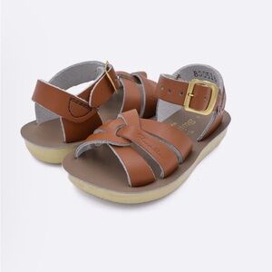 Sun San Salt Water Sandals Tan Brown Leather Buckle Straps‎ Infant Toddler